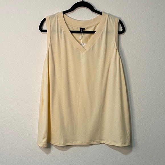 Automet Tops - 3XL Tank Top Women V Neck Sleeveless Tee Shirt Trendy Beach Vacation Outfit